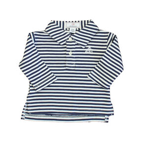 Classic Prep Boys Navy | Bright White Rugby Shirt size: 9-12 Months